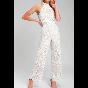 Small Lulus White Lace Halter Jumper